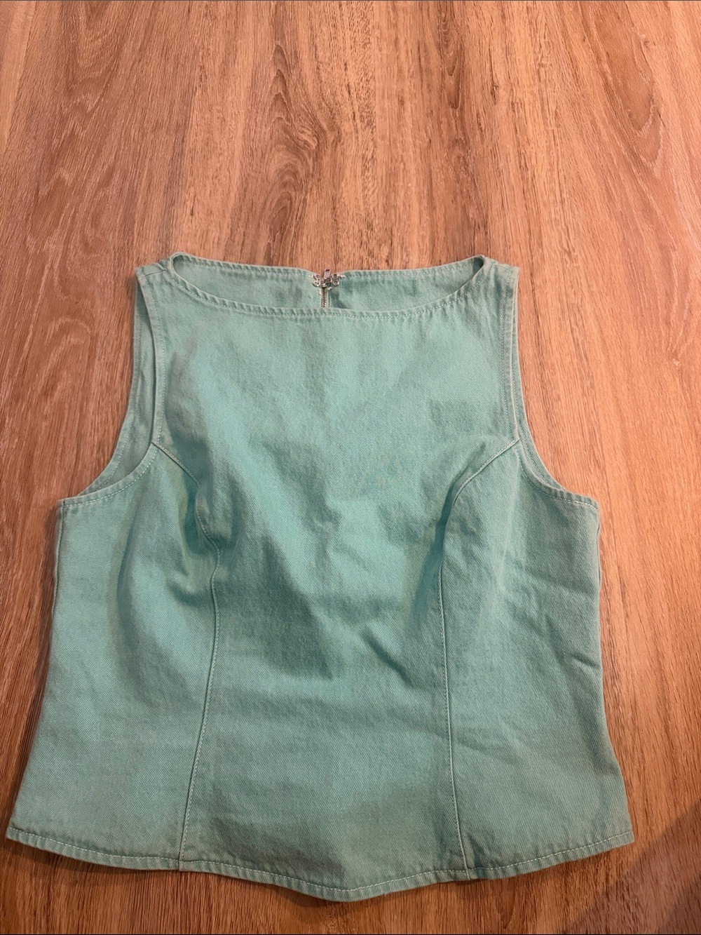 Amanda Uprichard Sleeveless Mint Green zip back boat neck